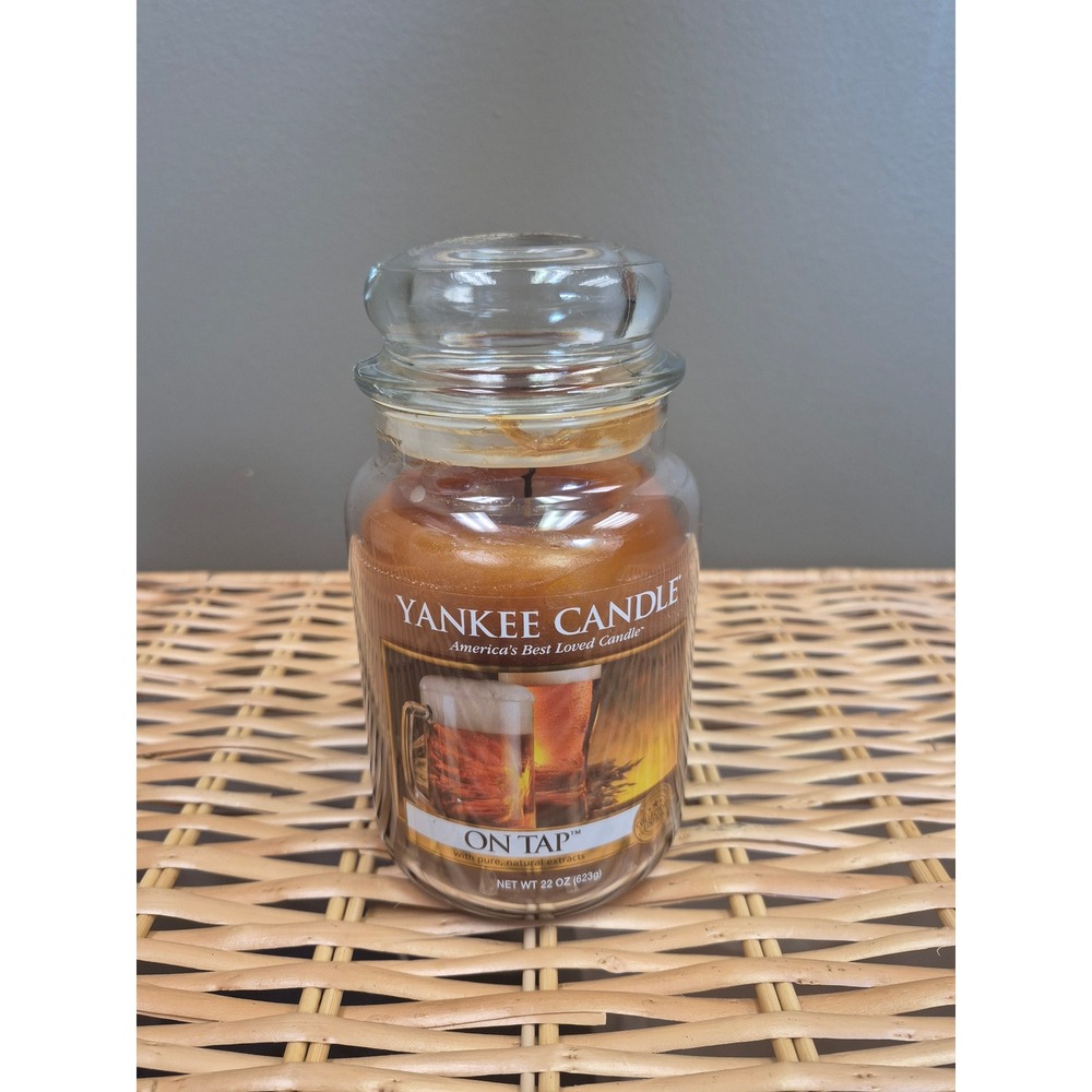 Yankee Candle On Tap 22oz Large Jar Discontinued Beer Scent Man Cave Bar Decor